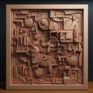 Patterns and decorations Louis Kahn 4 3d model